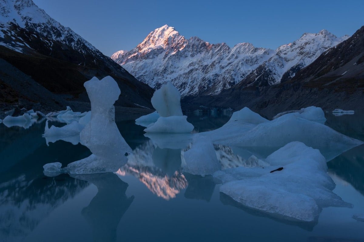 Mt Cook and Hooker Lake at sunset by Dan Zafra