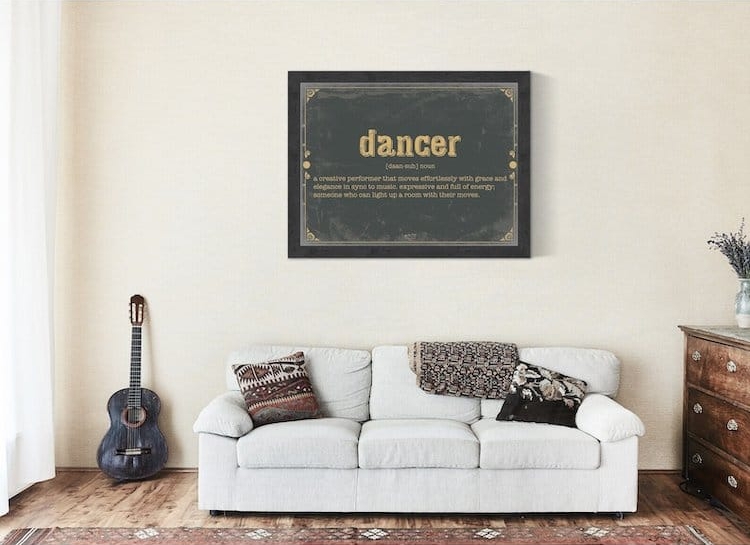 Dancer Word Definition Wall Art