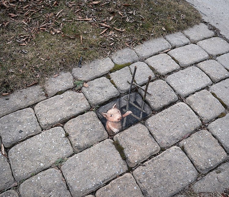 Illusion d'Optique Art de rue par David Zinn