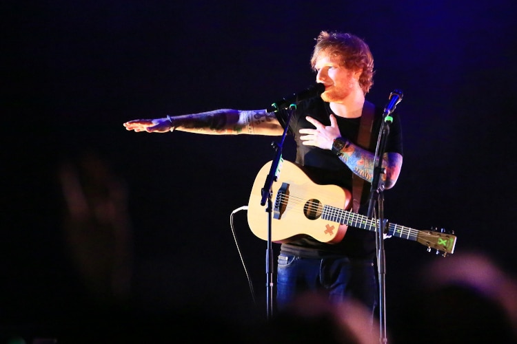 Ed Sheeran performing