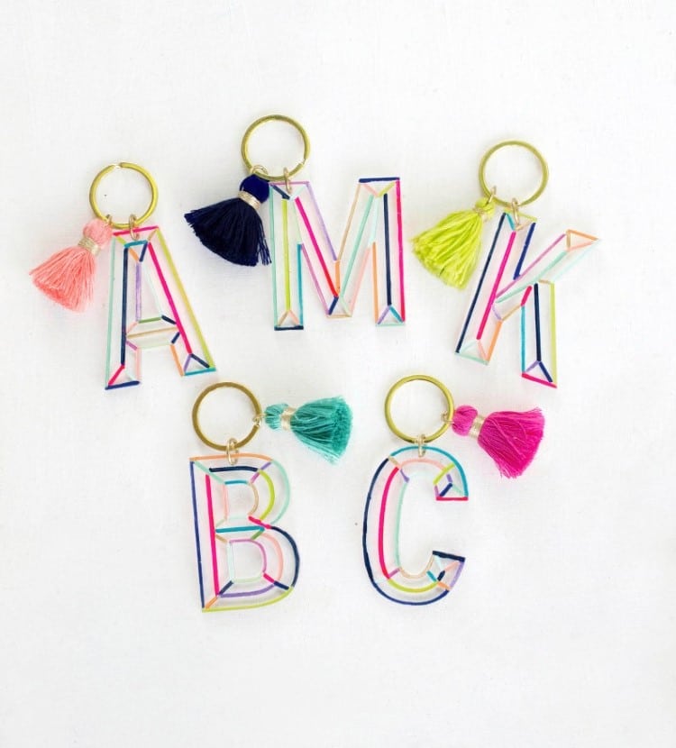 Colorful Initial Keychain