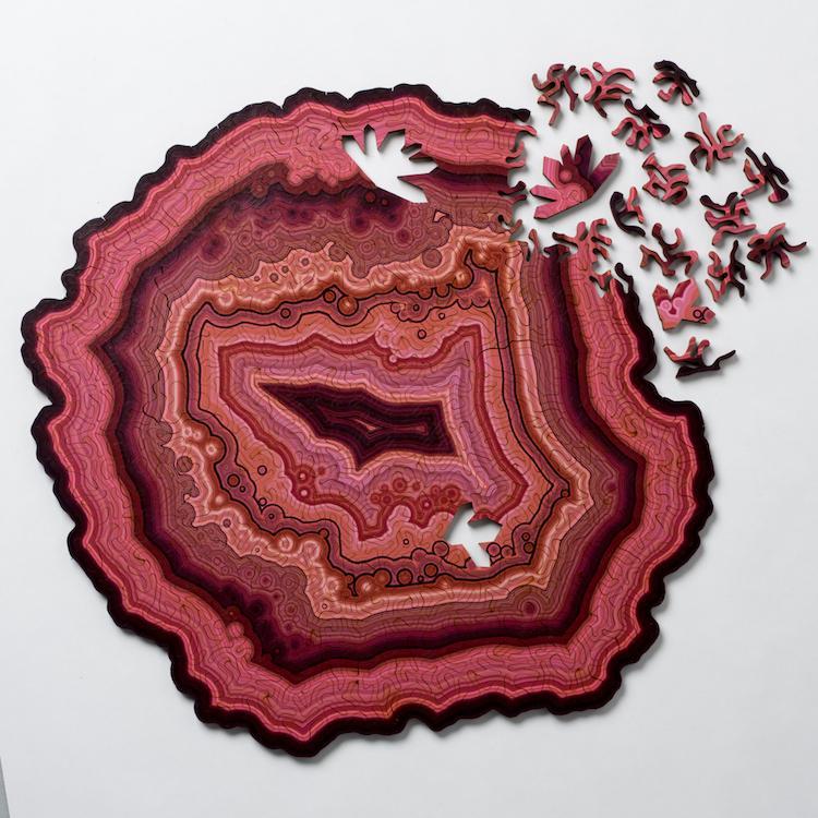Challenging Wood Geode Jigsaw Puzzle
