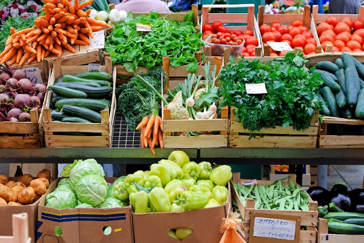 produce in crates