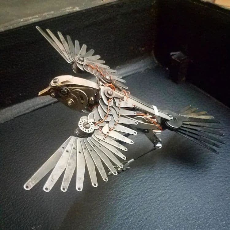 Bird Sculptures Made from Vintage Typewriters by Jeremy Mayer