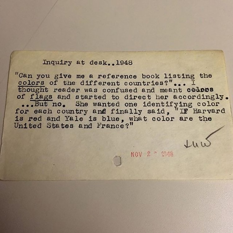 Vintage Questions the Public Once Asked New York Public Library’s Librarians