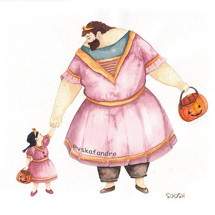 Watercolor Illustrations of Family by Soosh