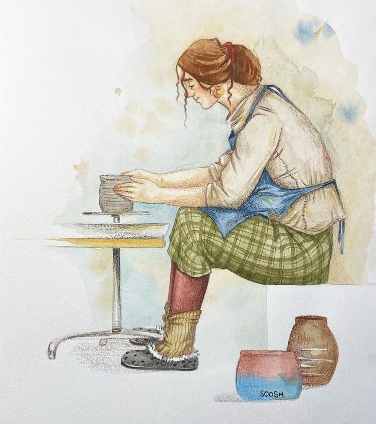 Watercolor Illustrations of Family by Soosh