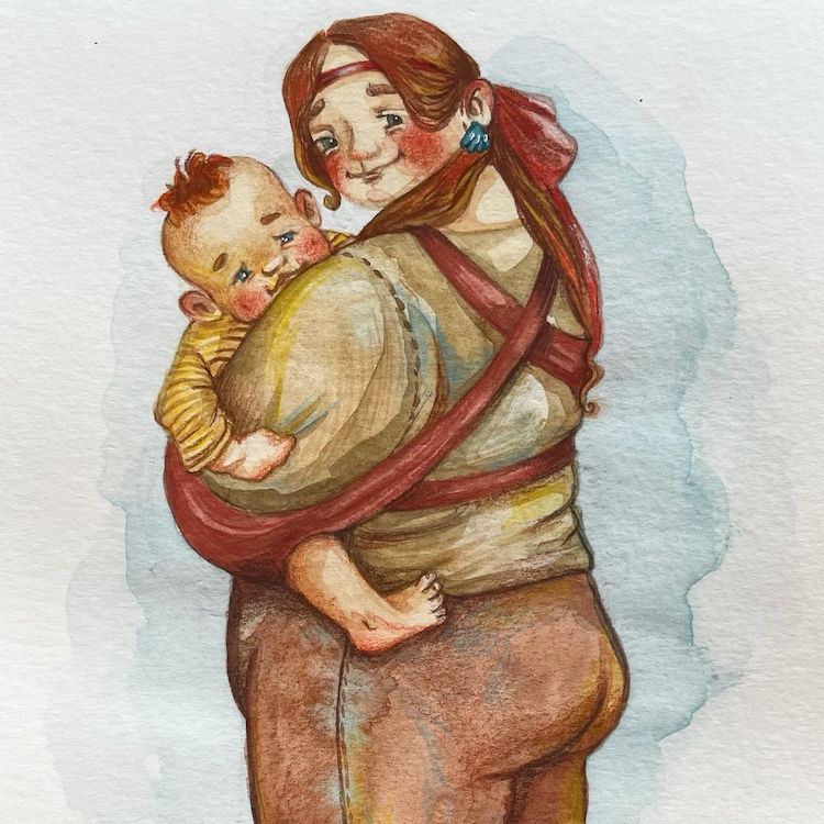 Watercolor Illustrations of Family by Soosh
