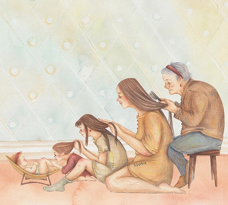 Watercolor Illustrations of Family by Soosh