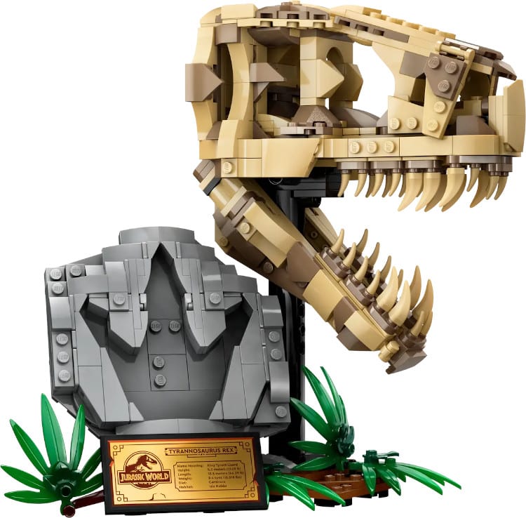 jurassic world t-rex skull lego set