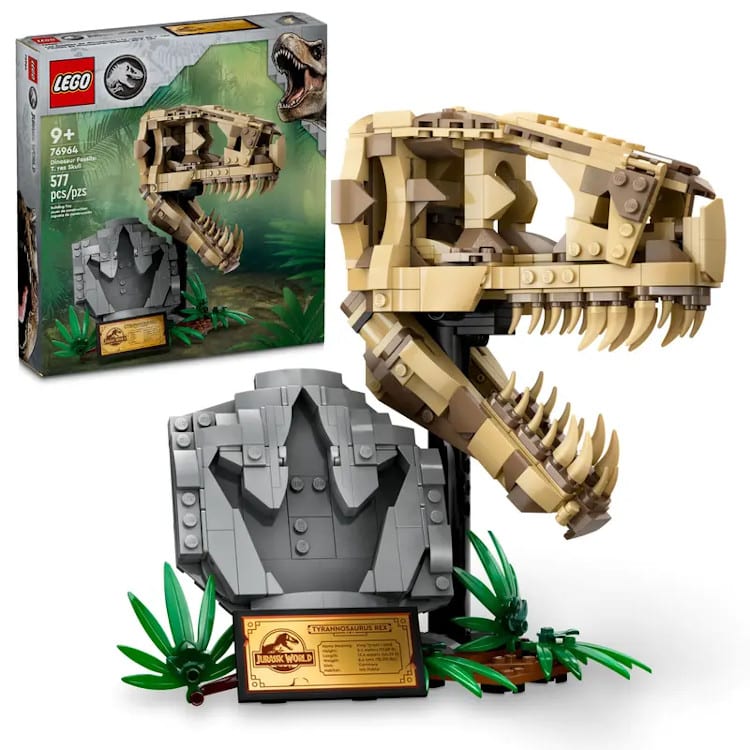 jurassic world t-rex skull lego set